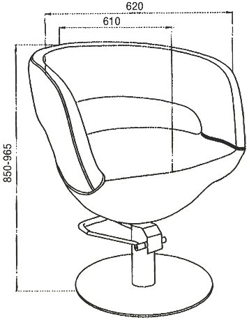 Парикмахерское кресло для салона Флоренц размеры и габариты Парикмахерское кресло для салона Флоренц