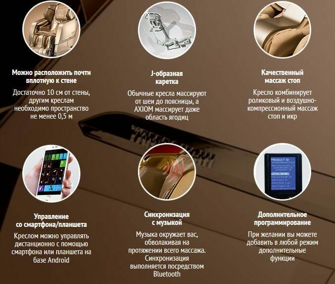 Массажное кресло Yamaguchi Axiom champagne описание