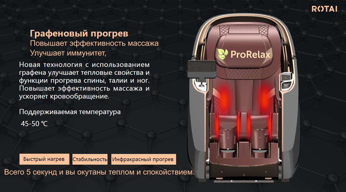 Массажное кресло RT-8900 Графеновый прогрев