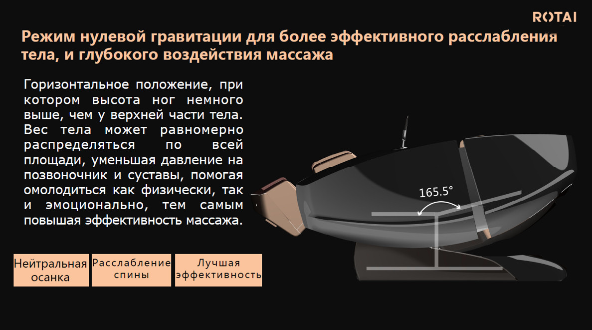 кресло с массажем RT8900 rongtai Гравитация 12
