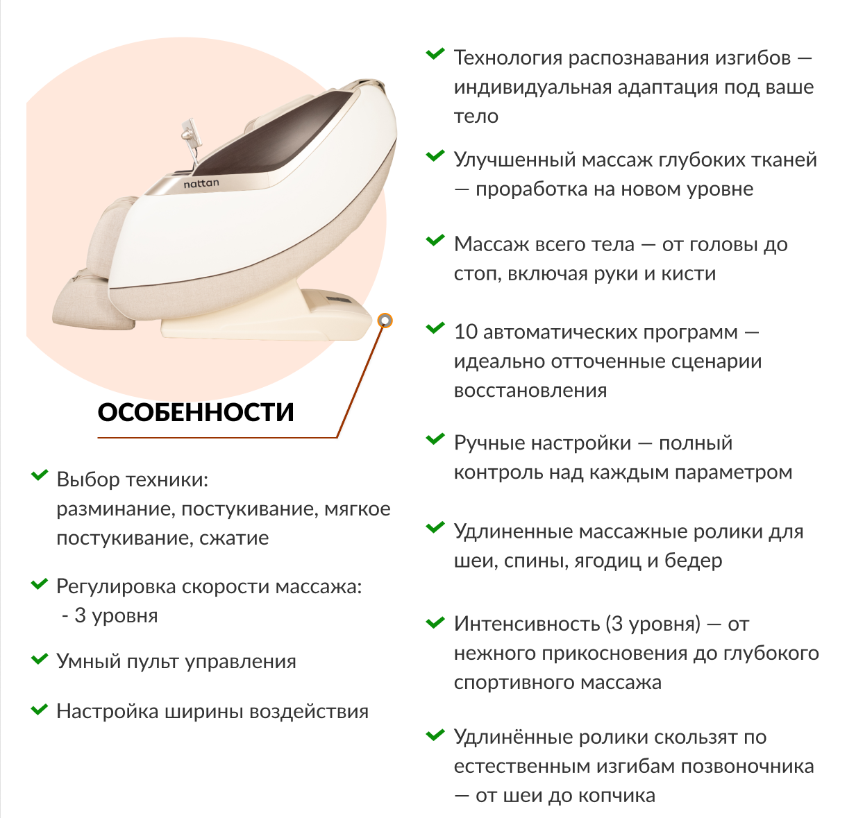Особенности Массажного кресла Asana Neus
